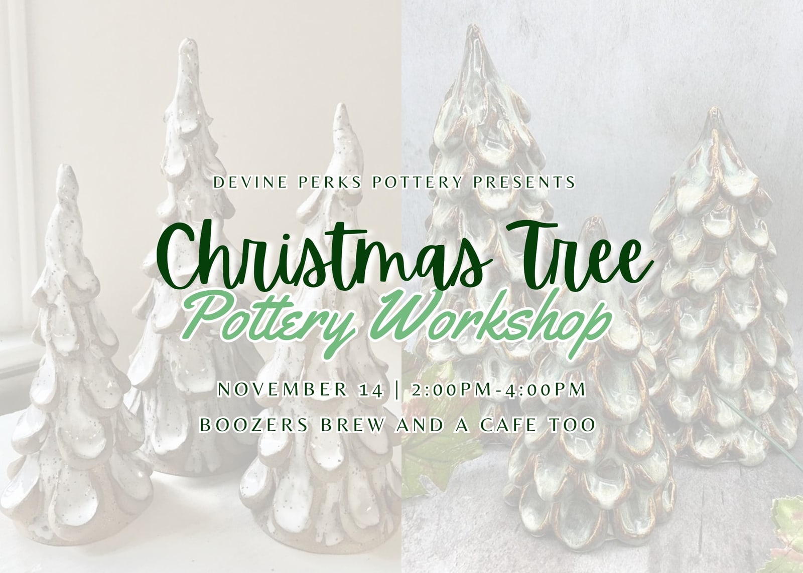 Christmas Tree Pottery Workshop flyer