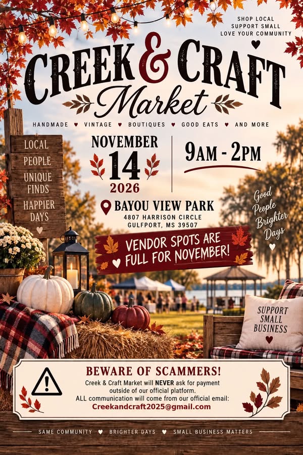 Creek and Craft Market flyer