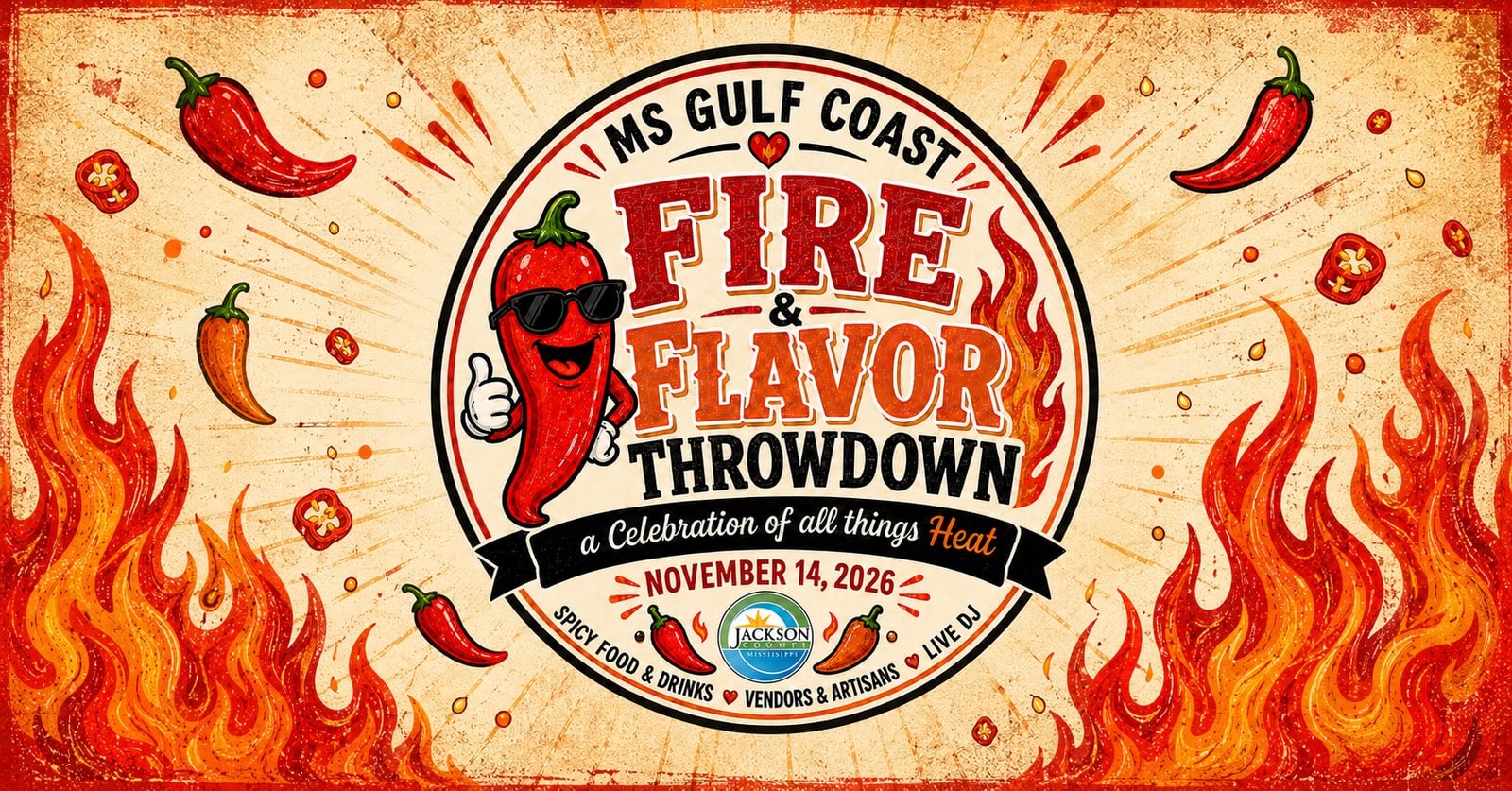 Fire & Flavor Throwdown flyer