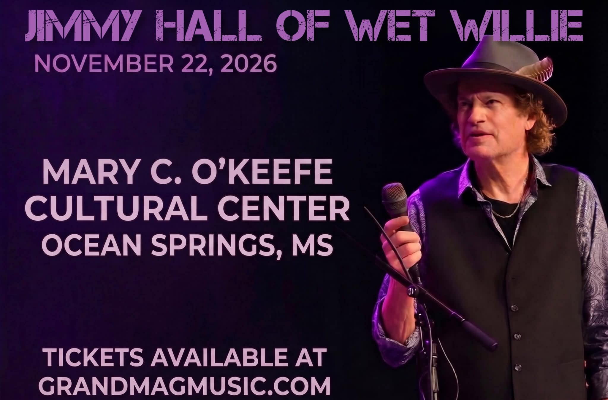 Jimmy Hall of Wet Willie Concert flyer