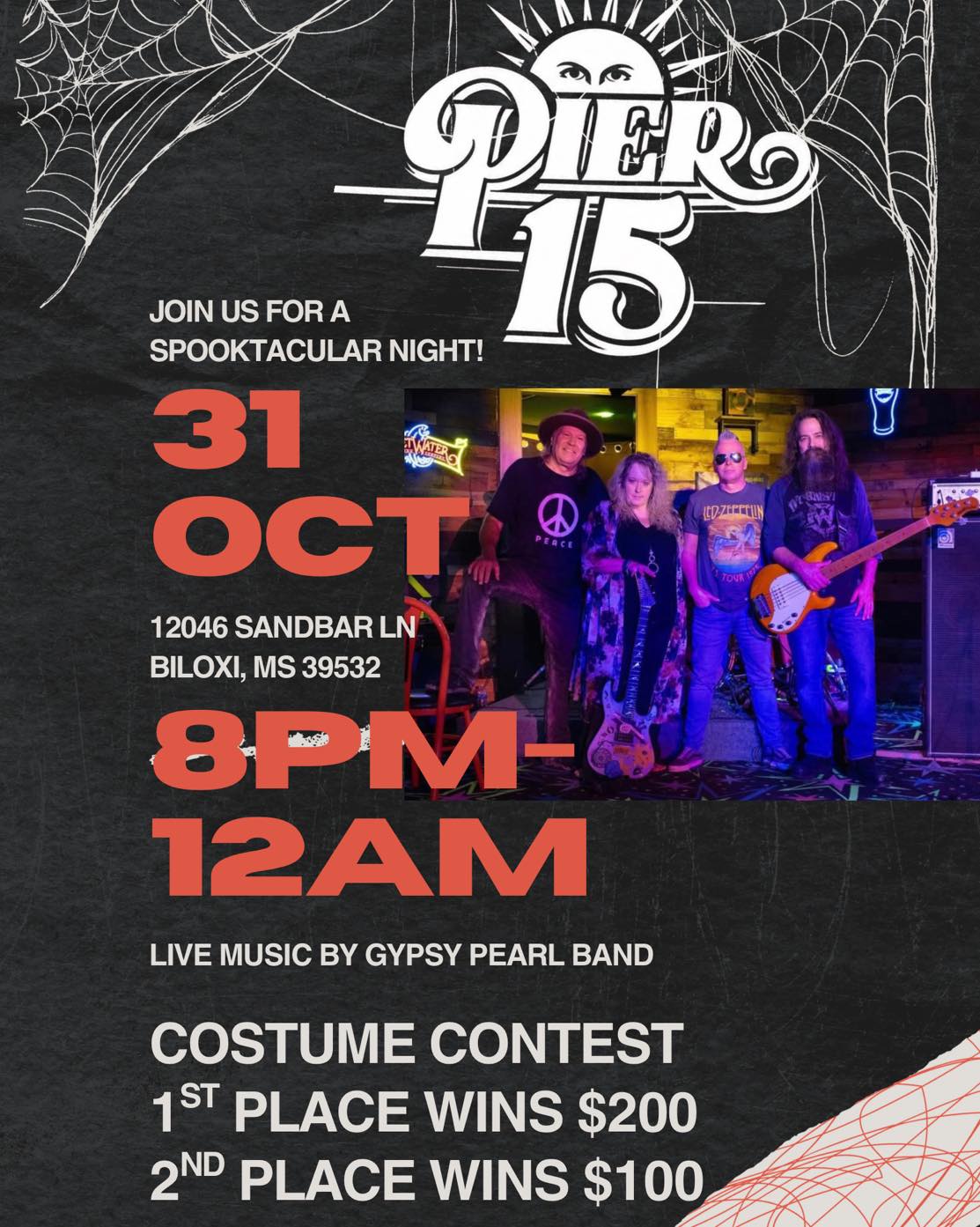 Pier 15 Halloween with Gypsy Pearl Band flyer