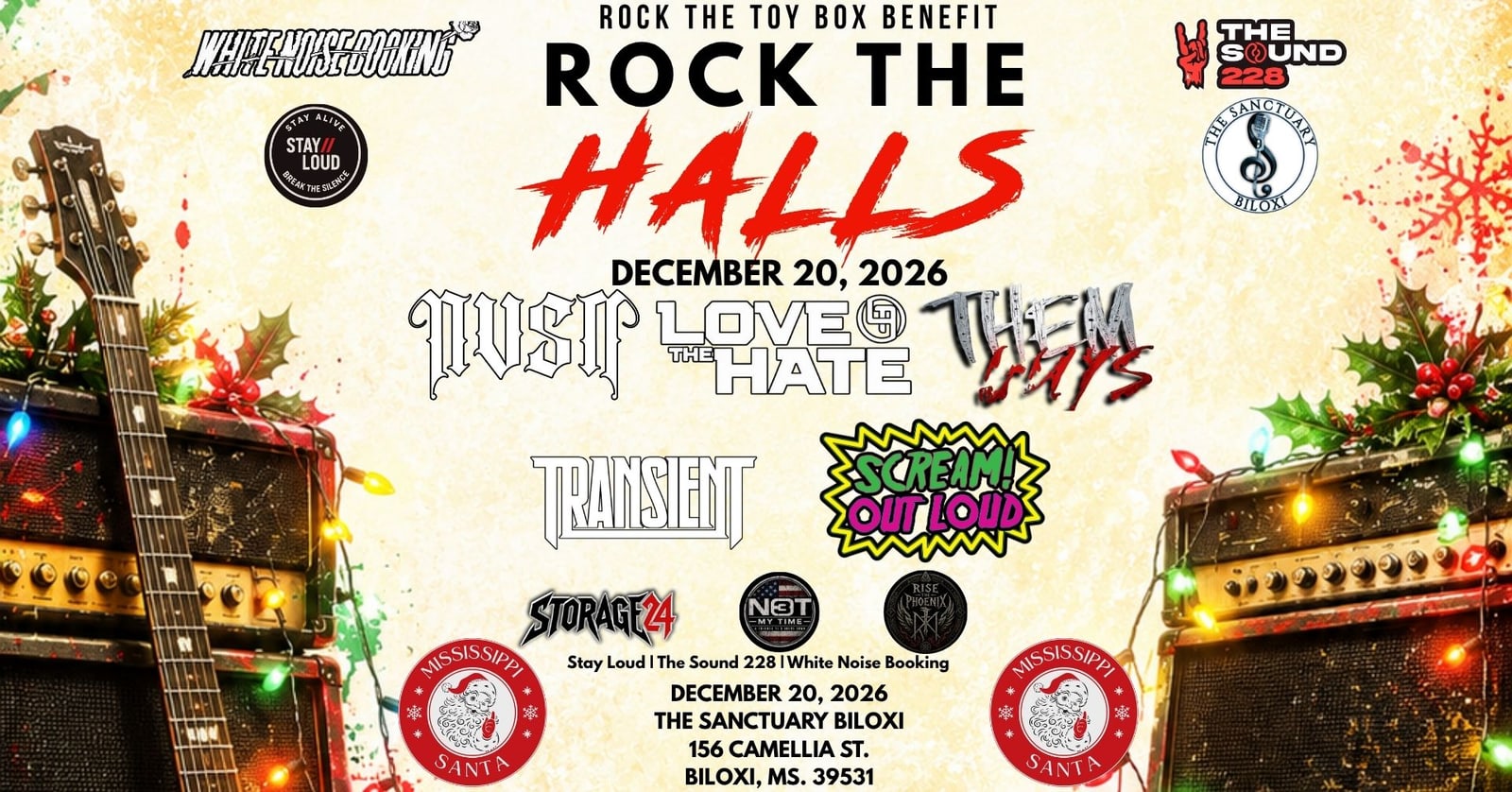 Rock The Halls for Mississippi Santa flyer
